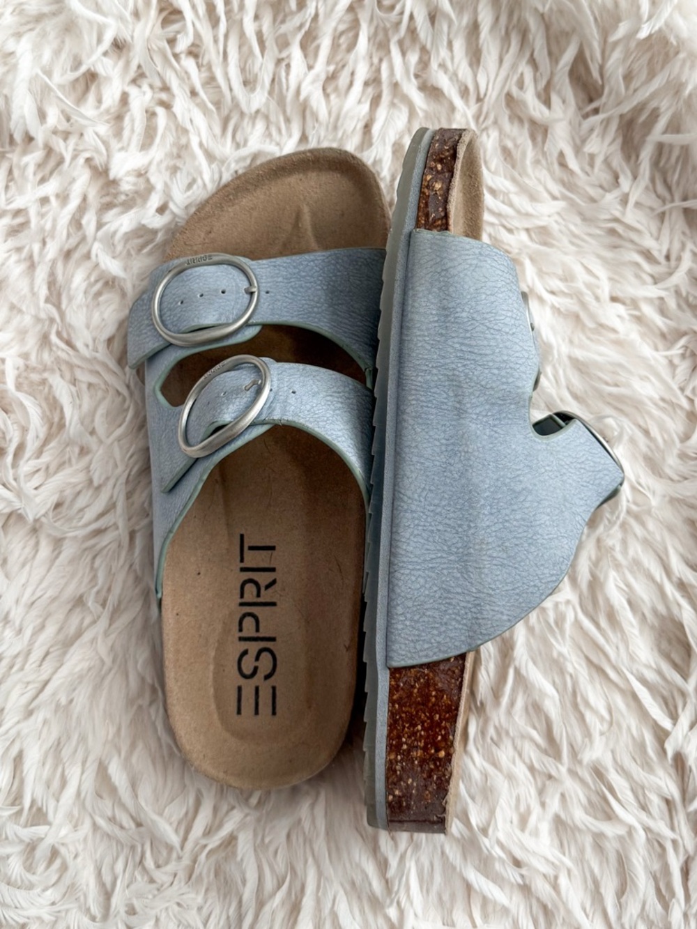 Esprit Annie Big Buckle Sandals Blue EU 36 US 6.5/7